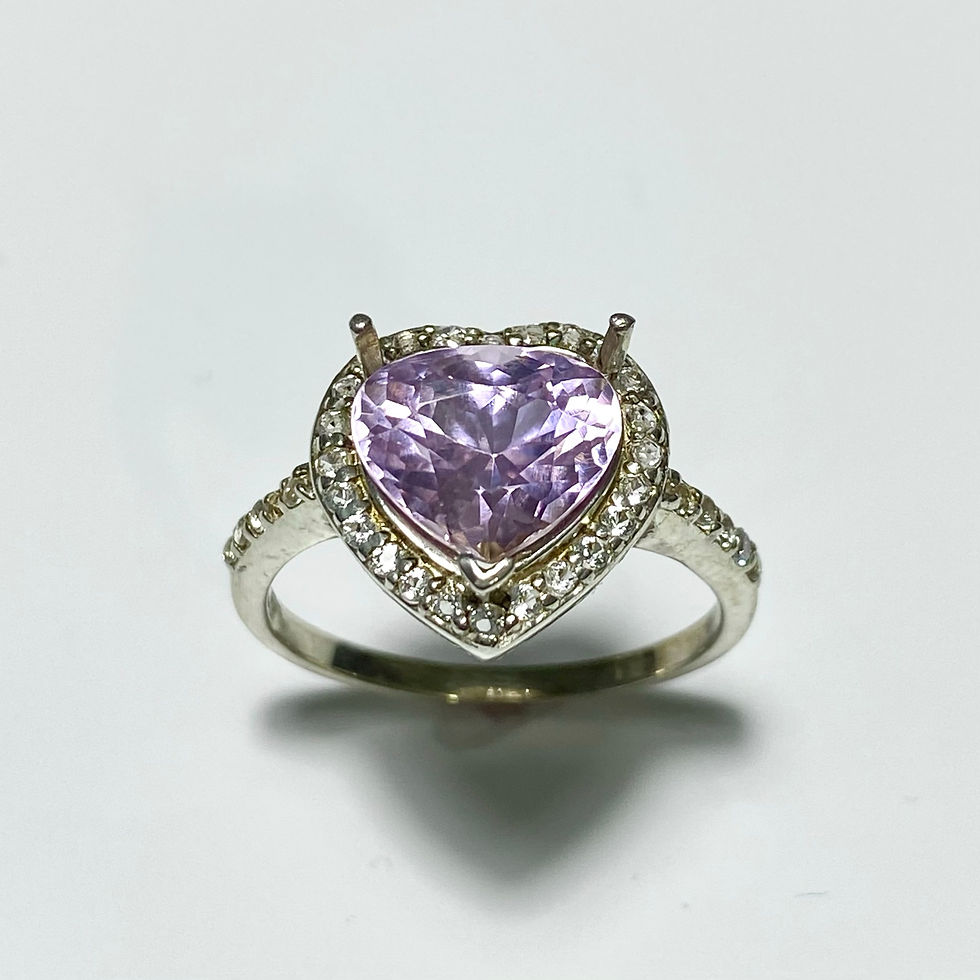 縮圖：3.2ct Natural Pink Kunzite 925 Silver / Gold/ Platinum heart ring