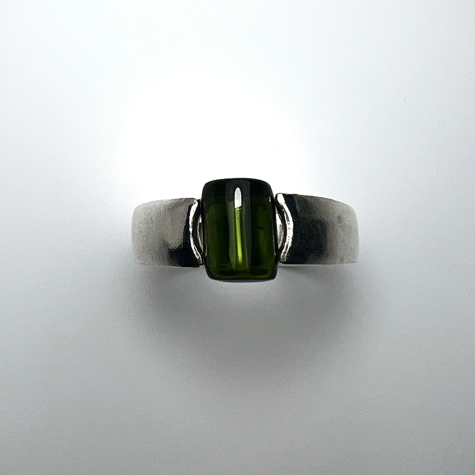 Thumbnail: 2.05ct Natural forest Green tourmaline 925 Silver / Gold/ unisex ring