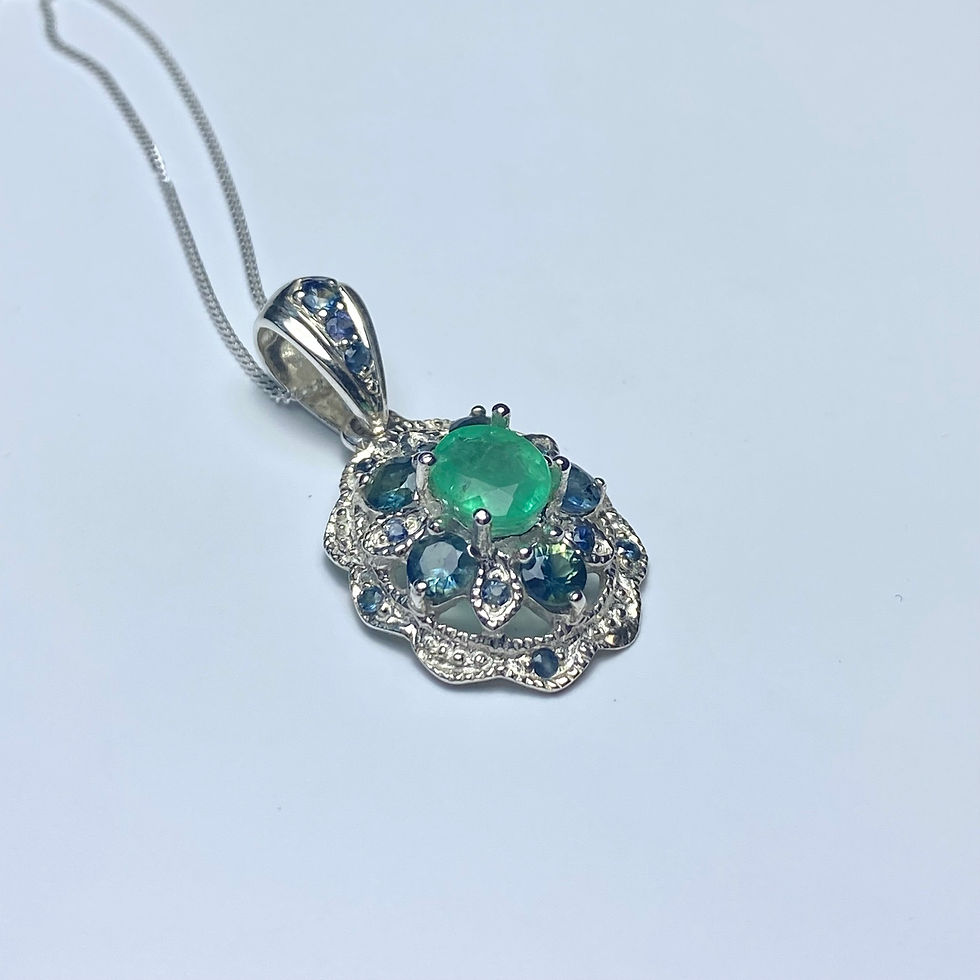 Thumbnail: 1.05ct Natural Zambian Emerald 925 Sterling Silver pendant