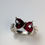 縮圖：Natural rhodolite (Pyrope) garnet 925 Silver / Gold kissing  hearts ring
