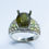 Miniature : 4.45cts Natural Sphalerite & sapphires 925 Silver / Gold/ Platinum ring