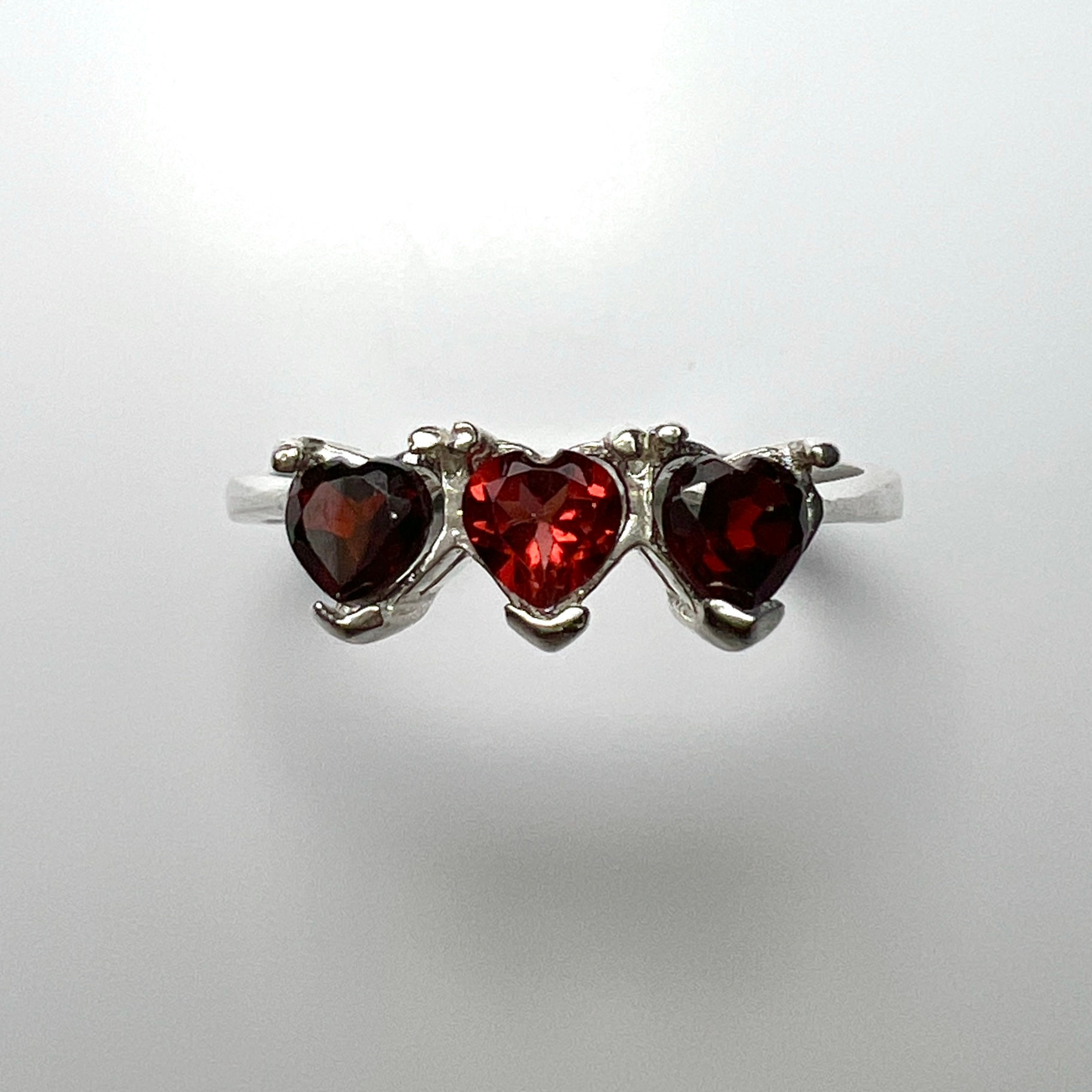 Natural Garnet Spessartines 925 Silver/ Gold/ Platinum heart ring