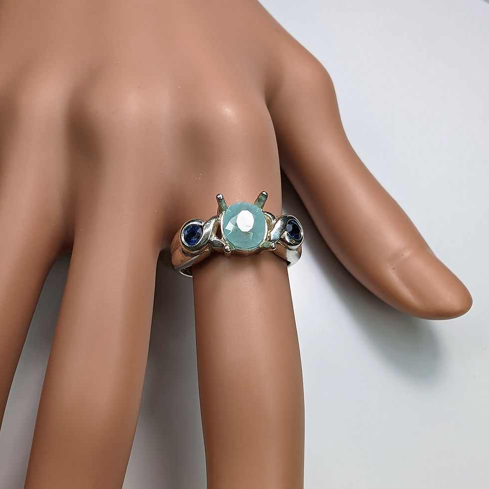 Thumbnail: 1.4cts Natural Paraiba tourmaline 925 Silver / Gold/ Platinum ring