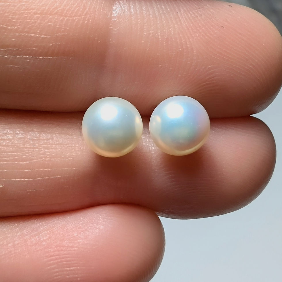 Miniatura: Certified Cultured Angelic White Freshwater Pearl 925 Silver /Gold stud earrings