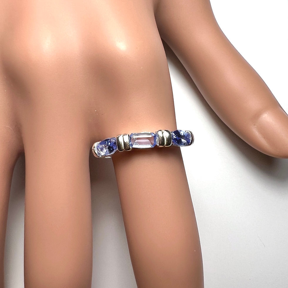 縮圖：0.2ct Natural Sodalite 925 Silver / Gold ring