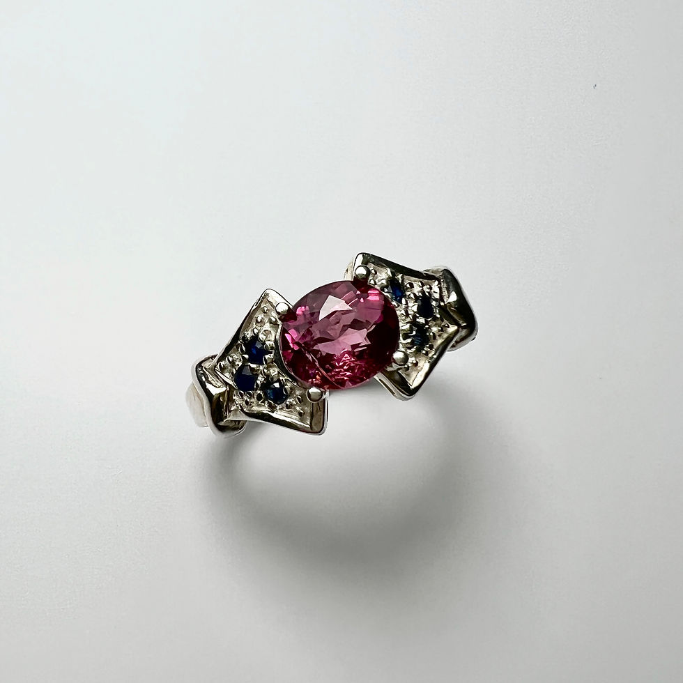 1.06cts Natural Tourmaline Rubelite Rubellite  Silver/ Gold /Platinum ring