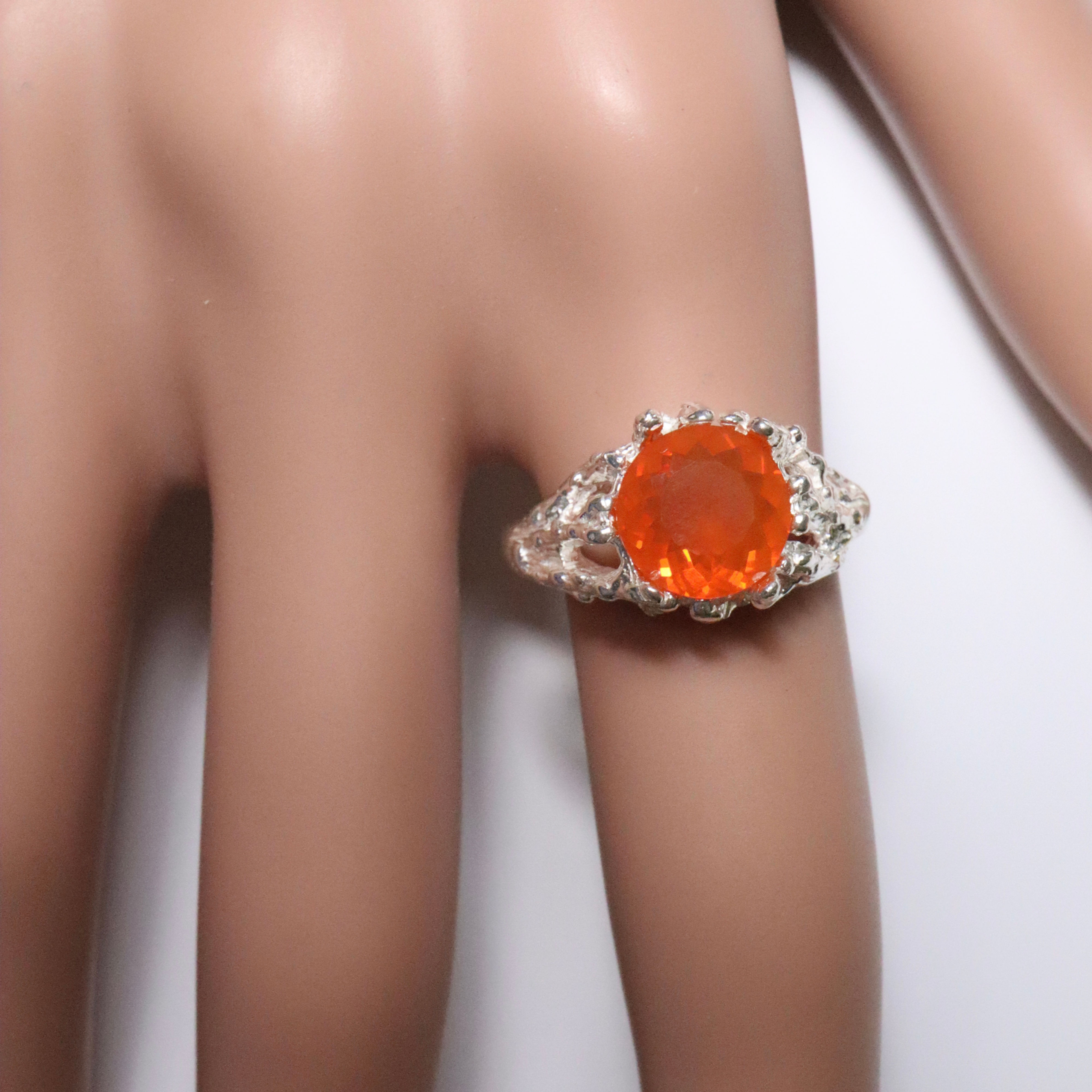 Natural Mexican Red Fire Opal 925 Silver / Gold/ Platinum ring