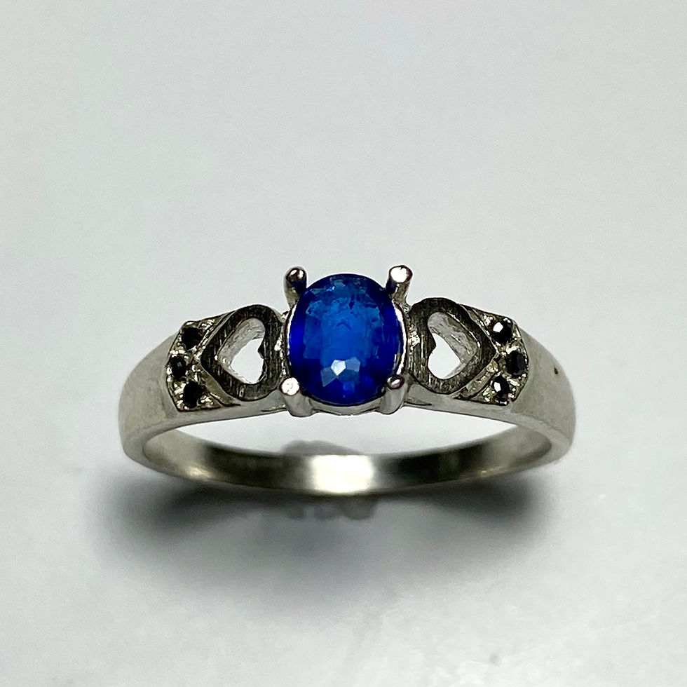 Miniatura: Rare 0.25ct Natural Afghanite 925 Silver/ Gold/ Platinum ring
