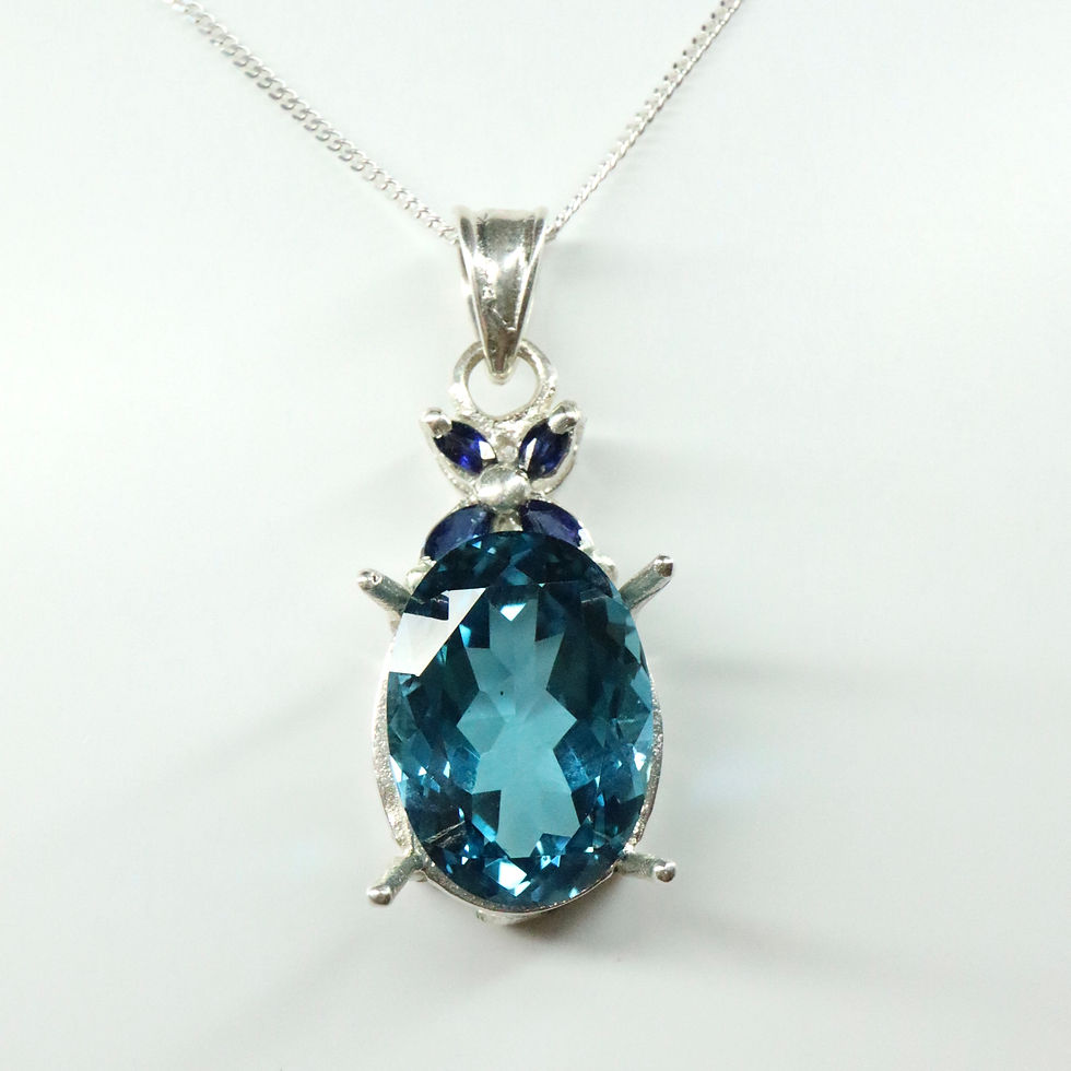 7.7ct Natural London Blue Topaz Silver / Gold / Platinum pendant