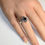 サムネイル： Certified Natural Midnight purple Blue Spinel 925 Silver / Gold ring
