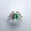 縮圖：Product: Natural Colombian Emerald and Diamond 925 Silver / Gold/ Platinum ring
