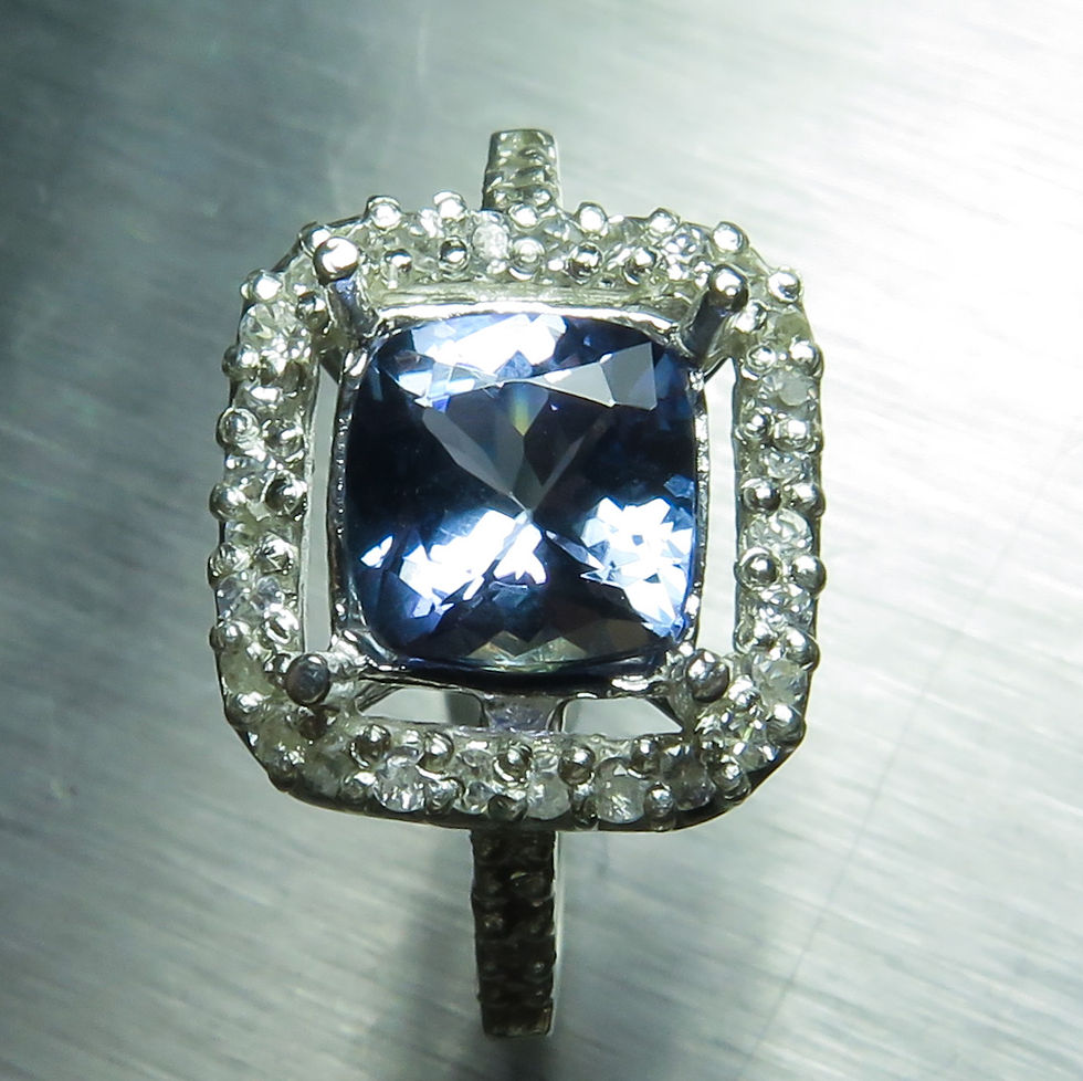 Miniature : 1.55pcs Natural blue Tanzanite 925 Silver/ Gold/ Platinum ring