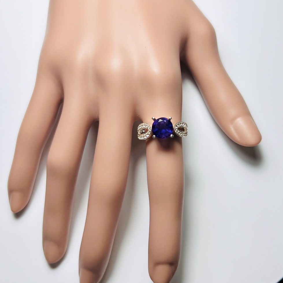 サムネイル： 1.8ct Natural Amethyst 925 Silver / Gold/ Platinum ring