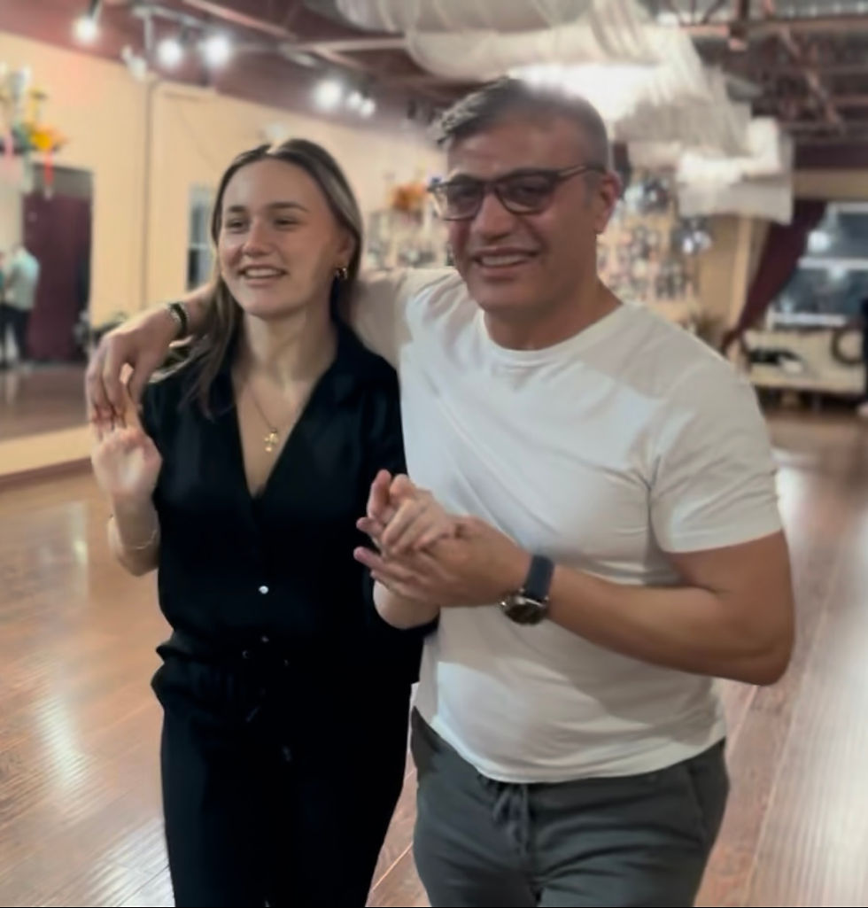 Our talented student in a group dance class for Bachata!