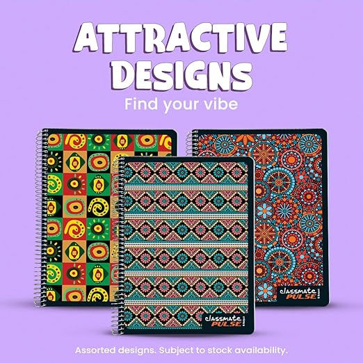 Thumbnail: Classmate Pulse Single Line 5-Subject Notebook - 60 GSM, 250 Page (Pack of 2)