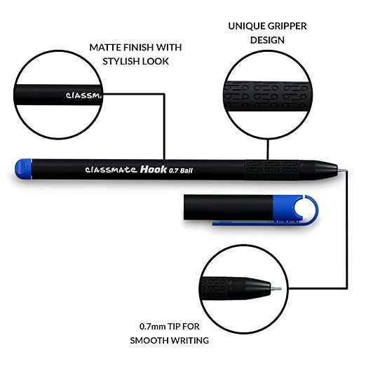 Thumbnail: Classmate Hook- Blue & Black Ball Pens | 25 |Smooth & Fast Writing Ball