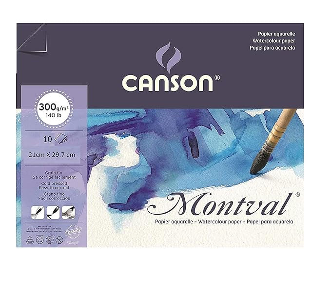 Thumbnail: Canson Montval Watercolor Paper 300 GSM | A4 | 10 Sheets - Pack of 1