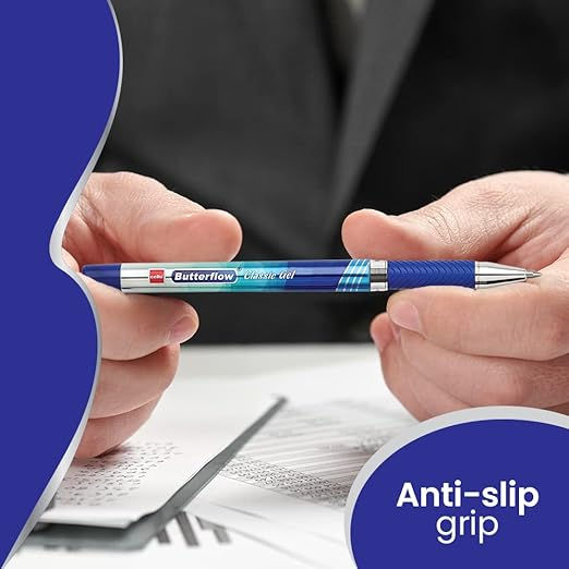 Thumbnail: Cello Butterflow Classic Gel Pen Set Gel Pens | Blue - Pack of 1 (20 Pens Each)