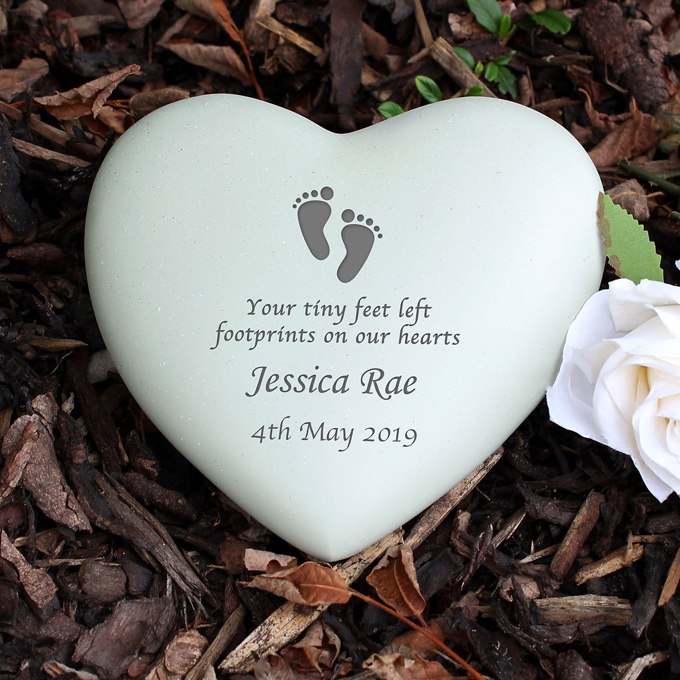Thumbnail: Personalised Footprints Heart Memorial Plaque
