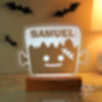 Personalised Frankenstein Wooden Halloween LED Light - Forever Cherished Gifts