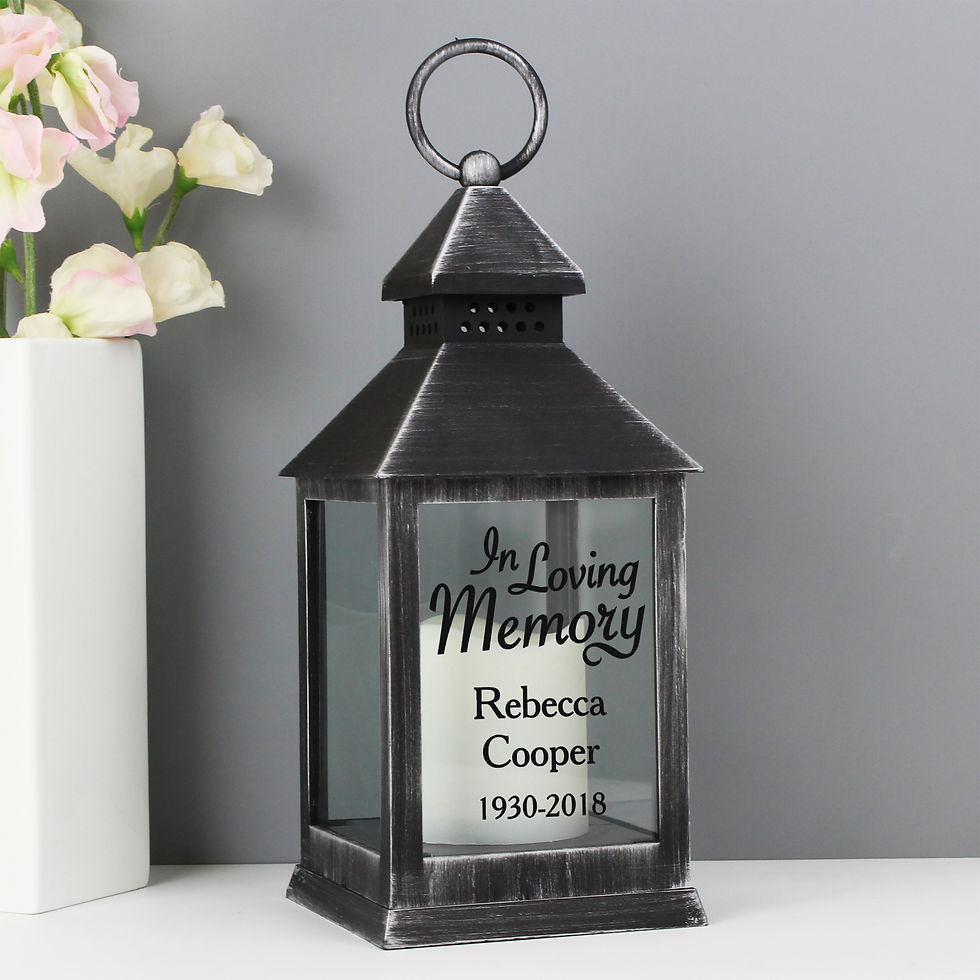 Thumbnail: Personalised In Loving Memory Rustic Black Lantern