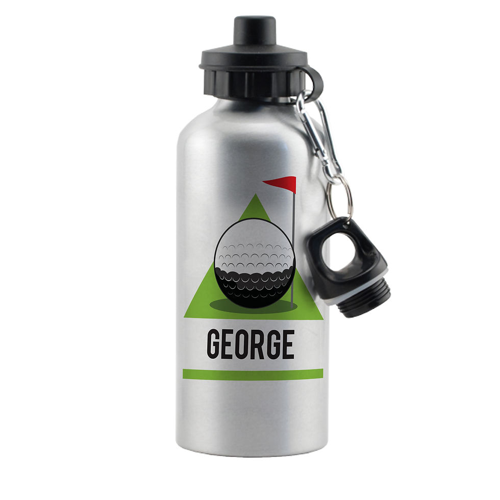 Thumbnail: Personalised Golf Silver Sports Bottle