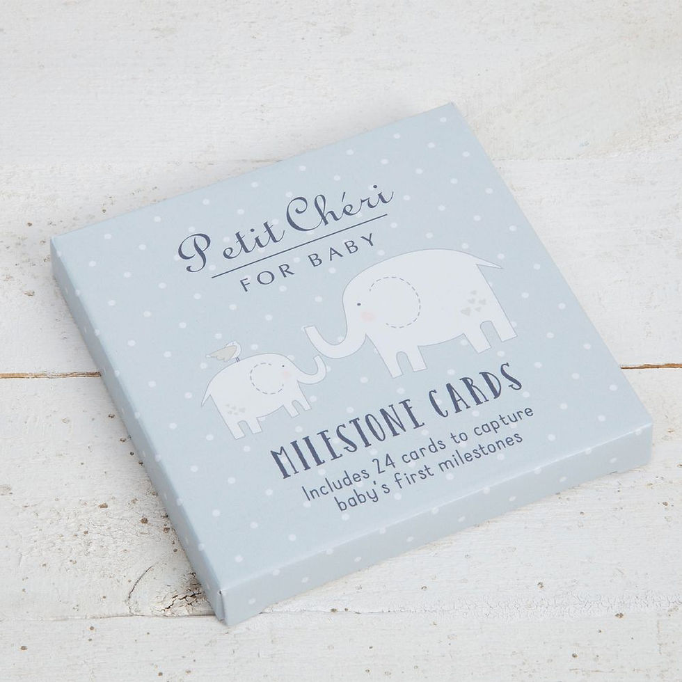 Thumbnail: Petit Cheri 24 Baby Milestones Cards - Blue