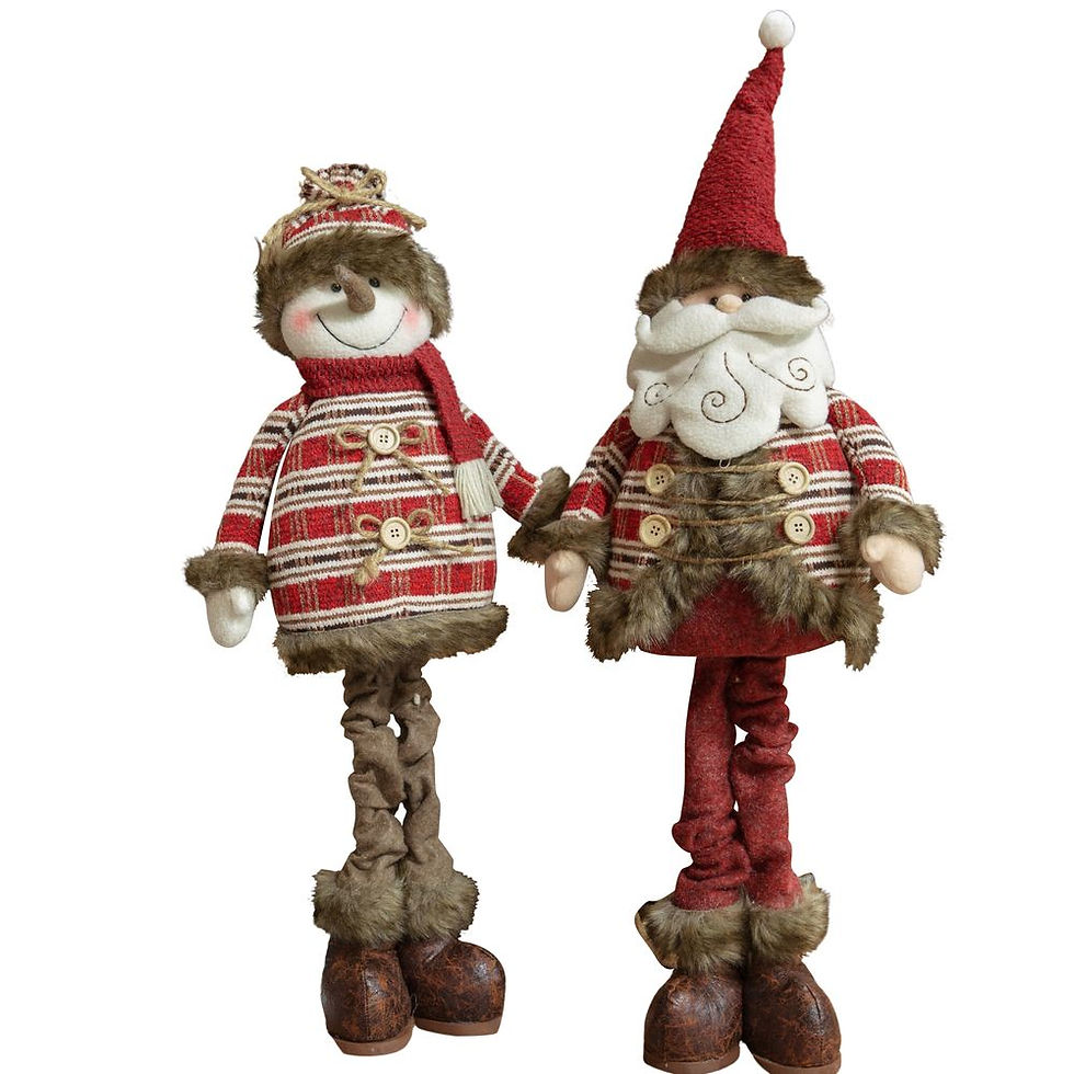Thumbnail: Rustic Santa / Snowman Standing Ornament