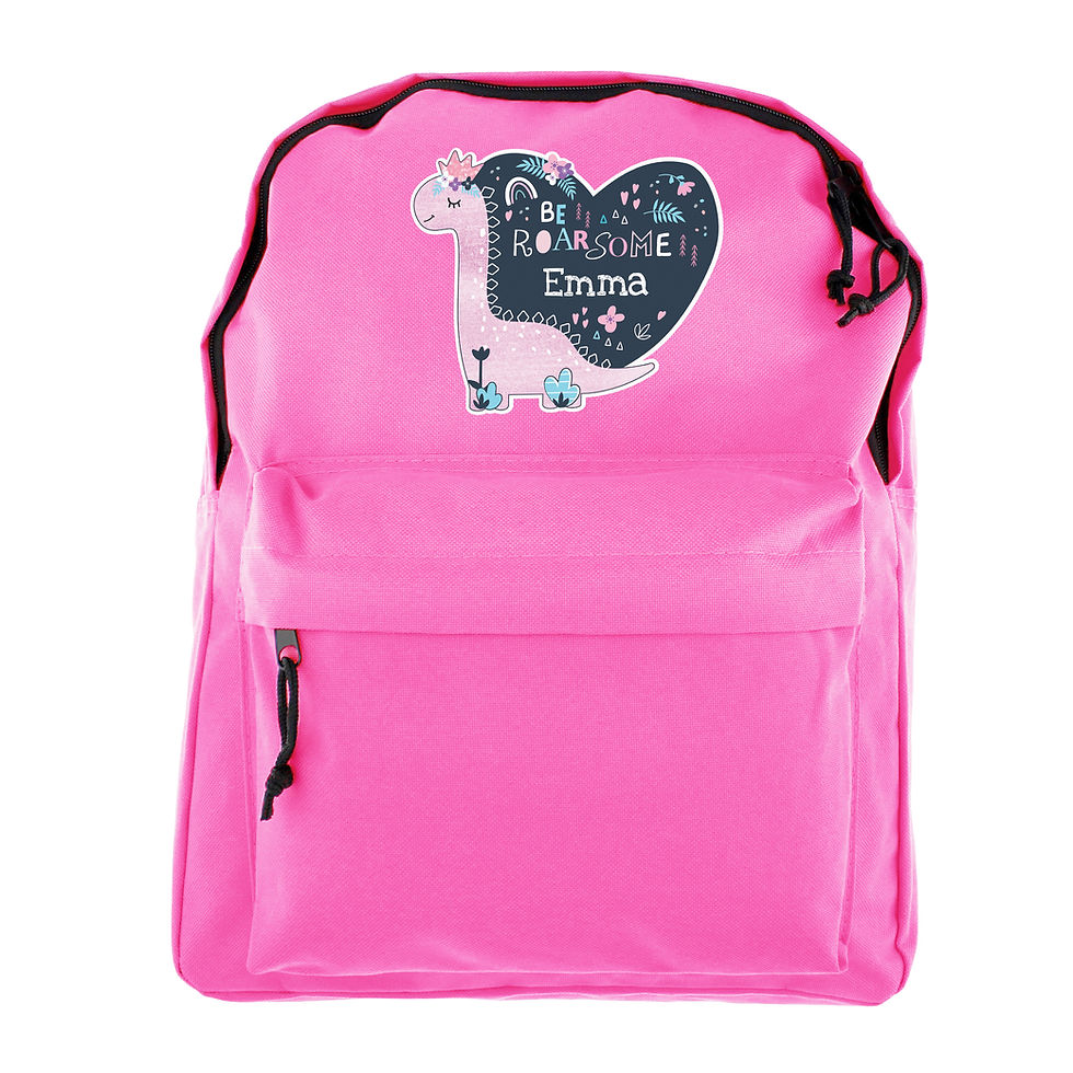 Thumbnail: Personalised Dinosaur Pink Backpack