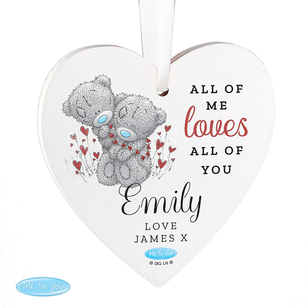 Thumbnail: Personalised Me to You Valentine Wooden Heart Decoration