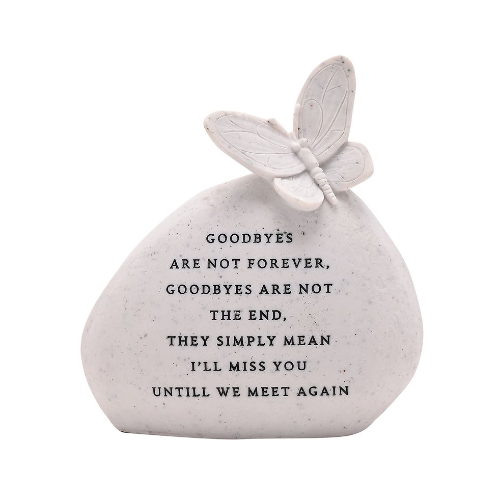 Thumbnail: Goodbyes Butterfly Graveside Pebble Memorial Ornament