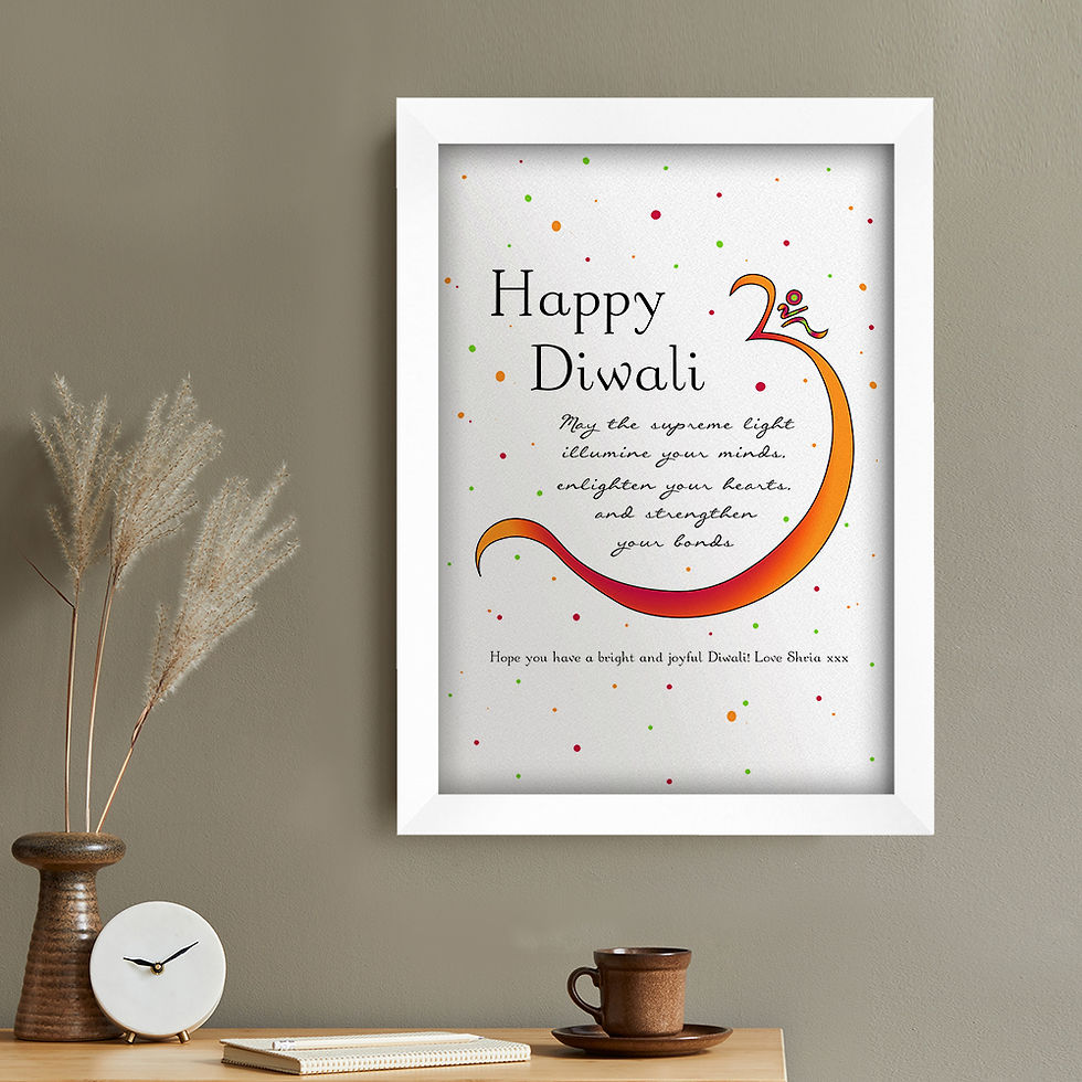 Thumbnail: Personalised Diwali Colourful Om Symbol Framed Print - A4 & A3