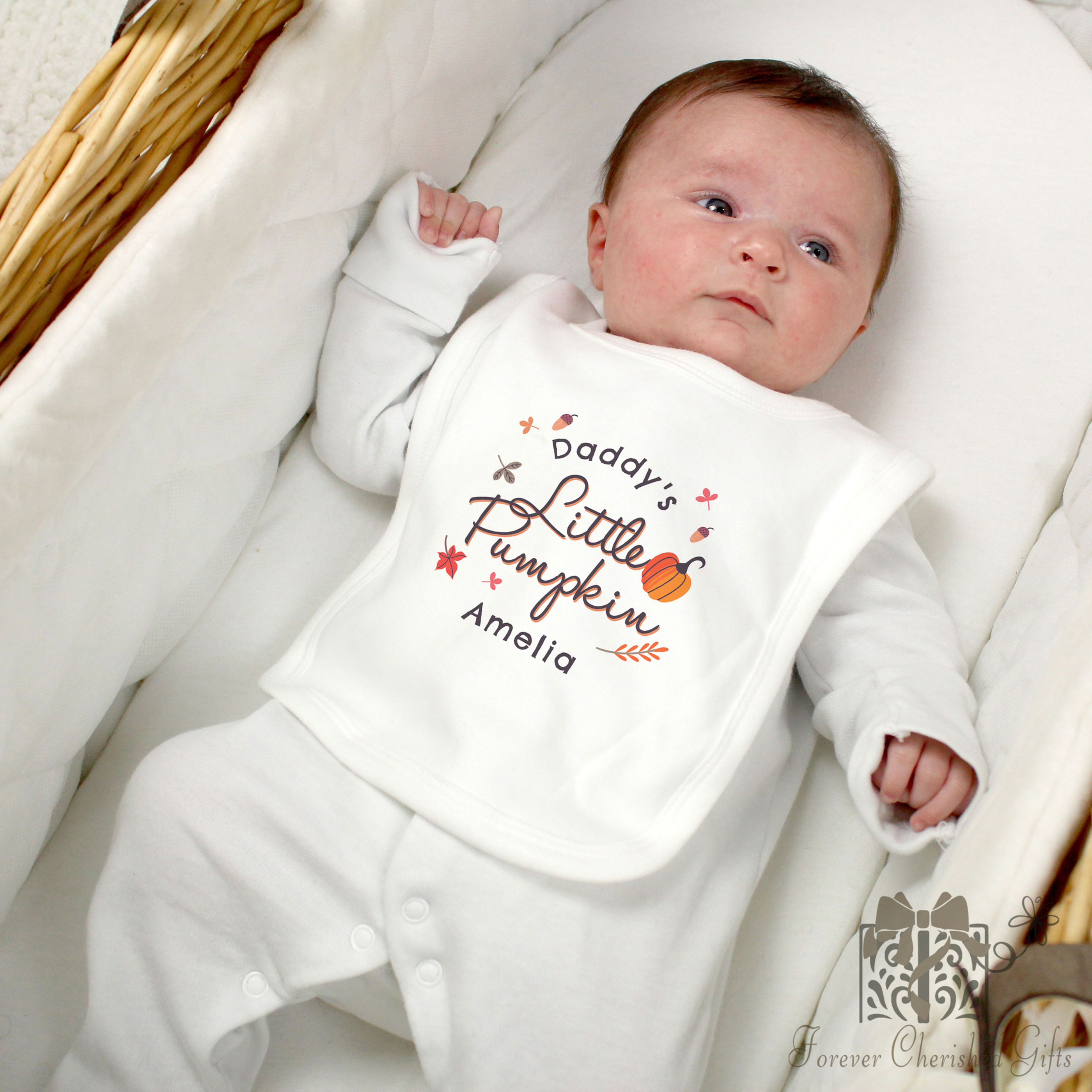 Personalised Little Pumpkin Halloween Bib - Forever Cherished Gifts