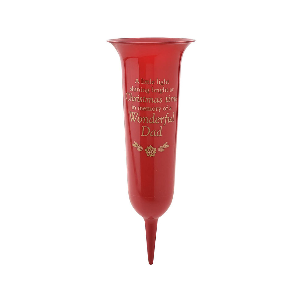 Thumbnail: Wonderful Dad' Christmas Graveside Spiked Memorial Flower Vase
