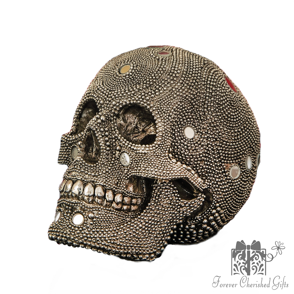 Thumbnail: Gothic Skull Mirror Mosaic Ornament - Forever Cherished Gifts