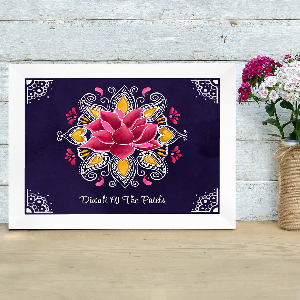 Thumbnail: Personalised Diwali Rangoli Framed Print