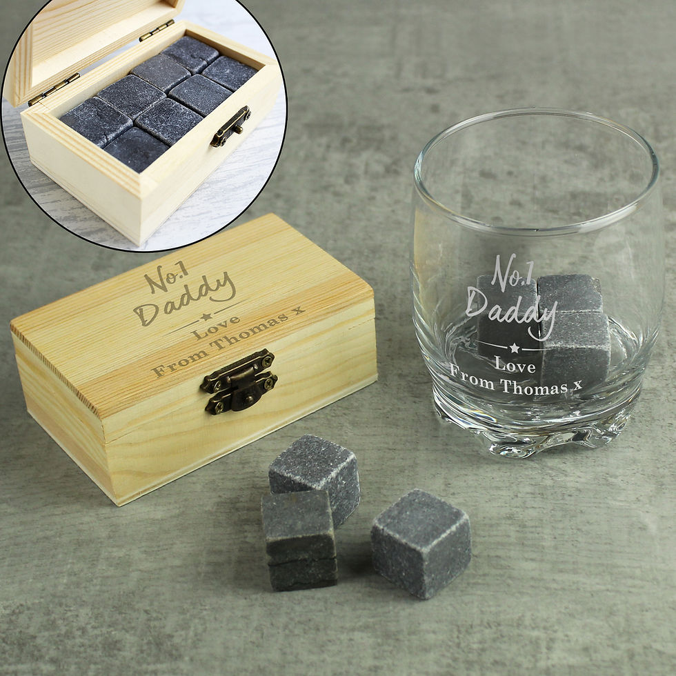 Thumbnail: Personalised No.1 Whisky Stones & Glass Gift Set
