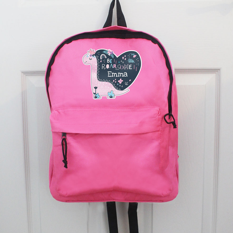 Thumbnail: Personalised Dinosaur Pink Backpack