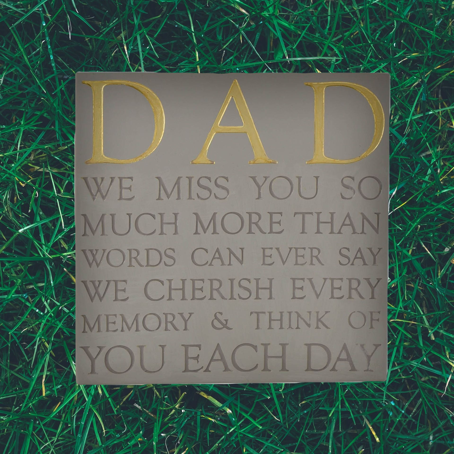 Dad Graveside Square Memorial Plaque