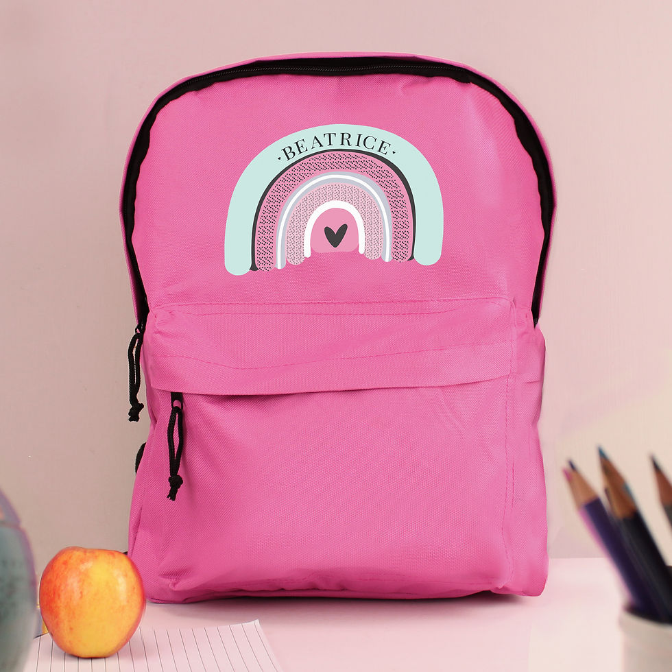 Thumbnail: Personalised Rainbow Pink Backpack