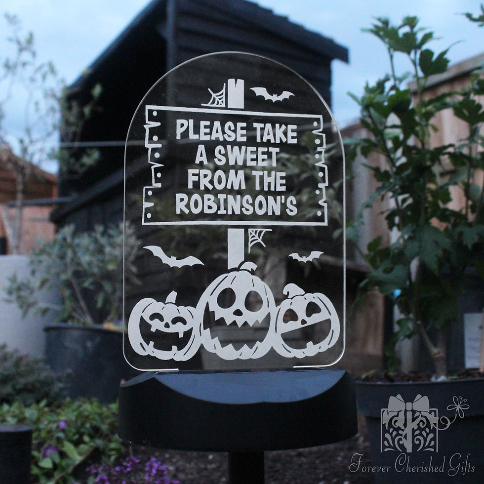 Thumbnail: Personalised Pumpkin Patch Halloween Solar Light - Forever Cherished Gifts