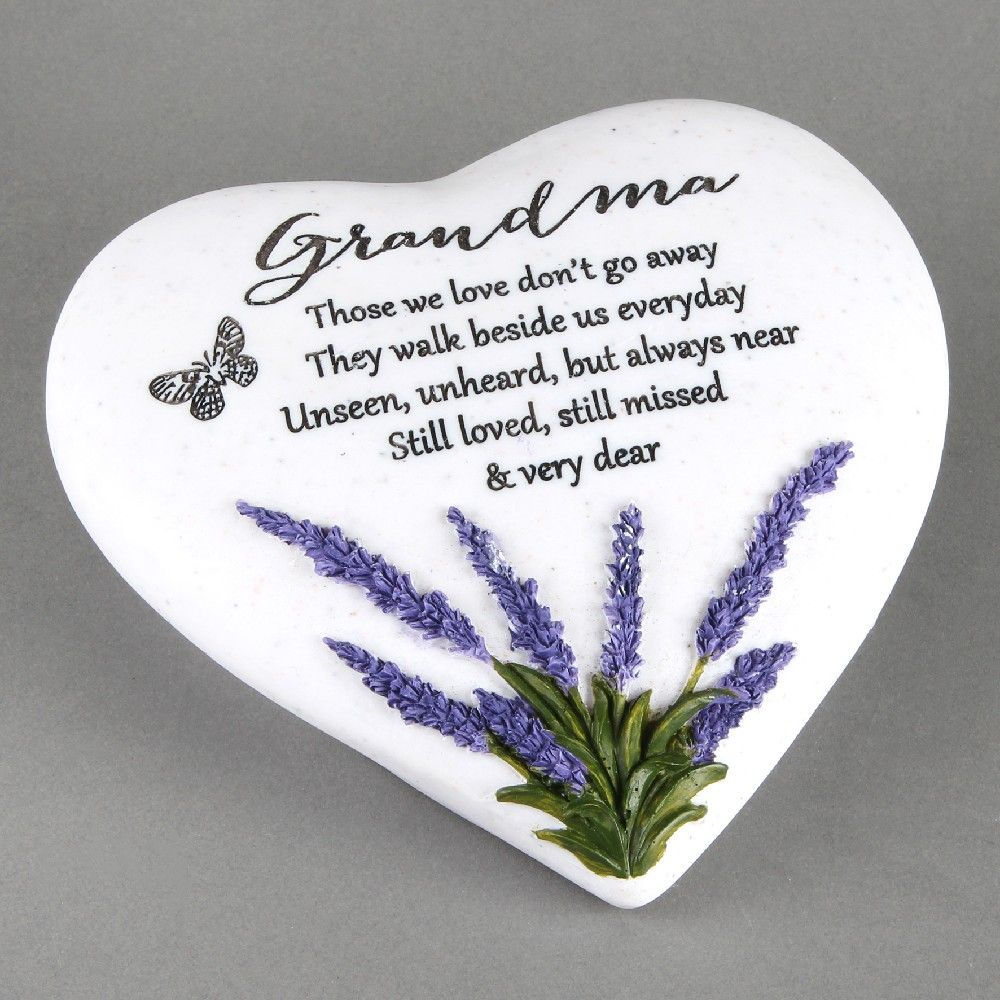 Grandma Thoughts Of You Lavender Heart Memorial Stone
