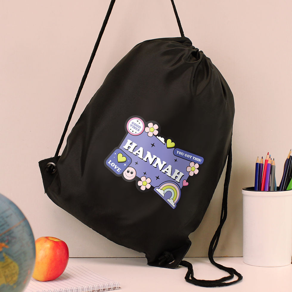Thumbnail: Personalised Good Vibes Black Kit Bag