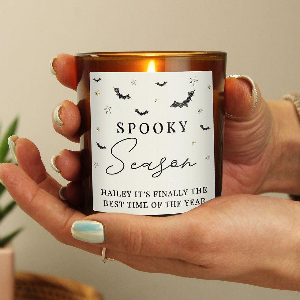 Thumbnail: Personalised Spooky Amber Glass Candle
