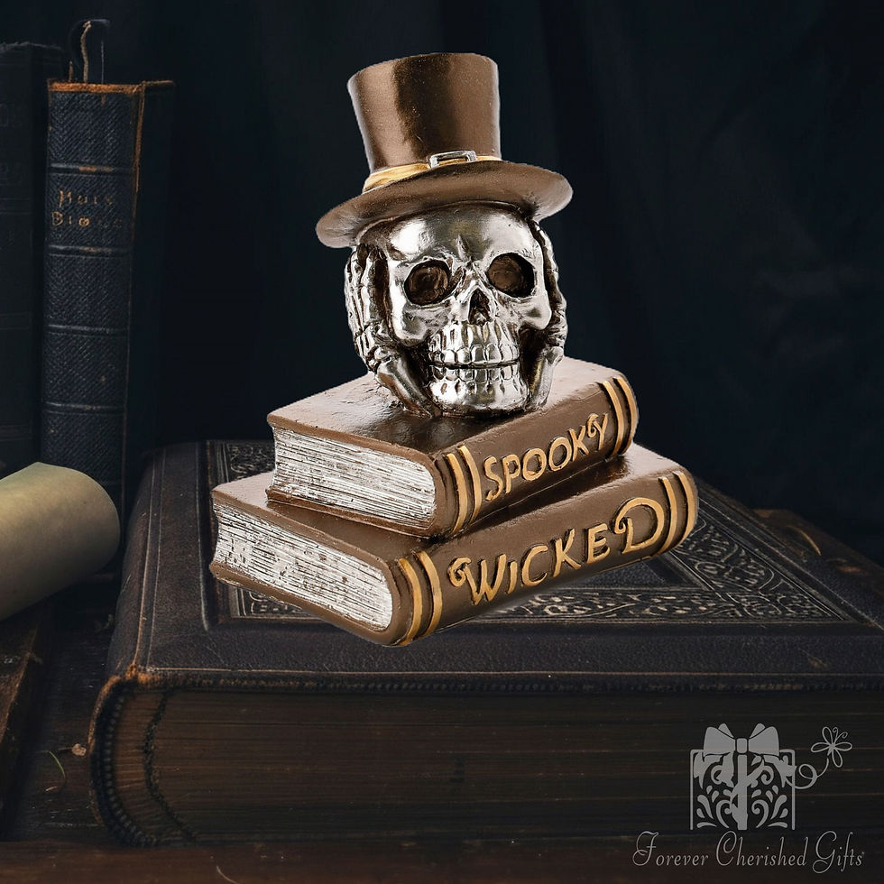 Skull Decoration with Top Hat - Forever Cherished Gifts