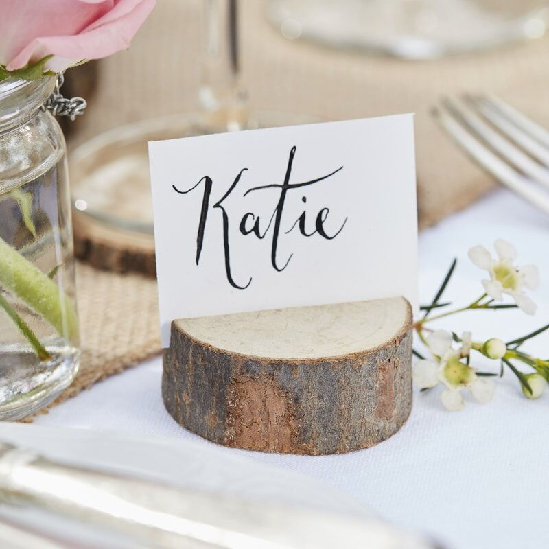 Mini Log Wooden Place Card Holders  - Rustic Country