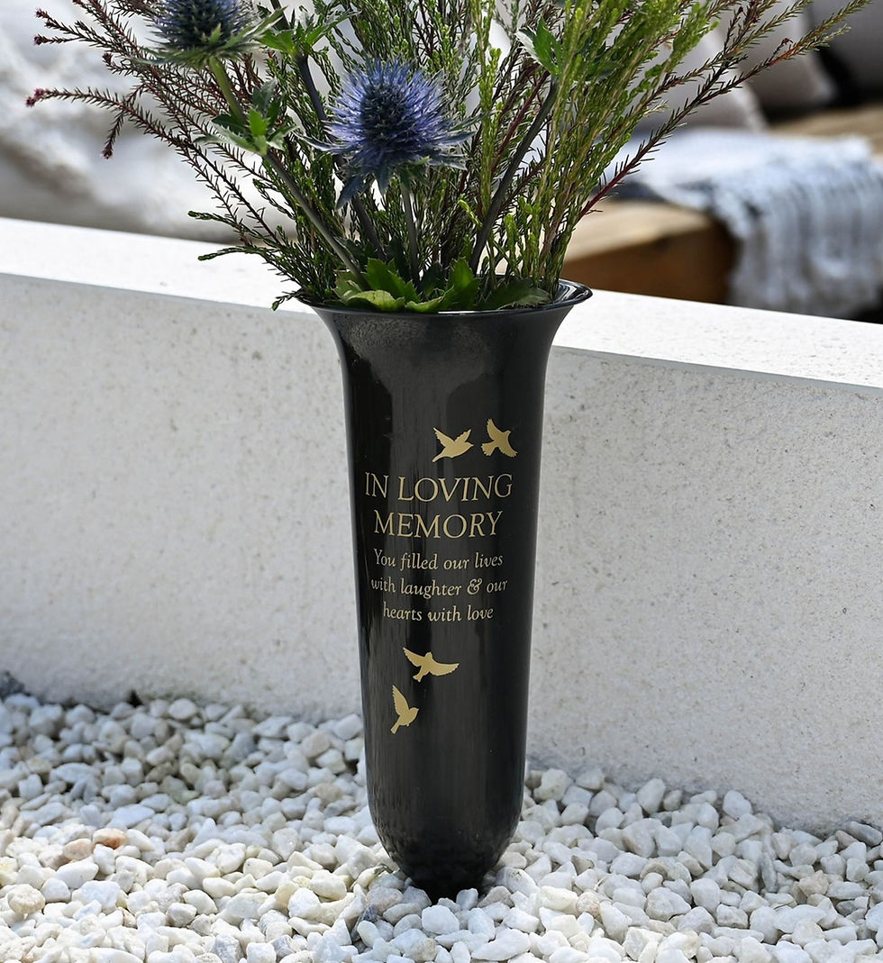 Thumbnail: In Loving Memory Black Graveside Spiked Memorial Flower Vase