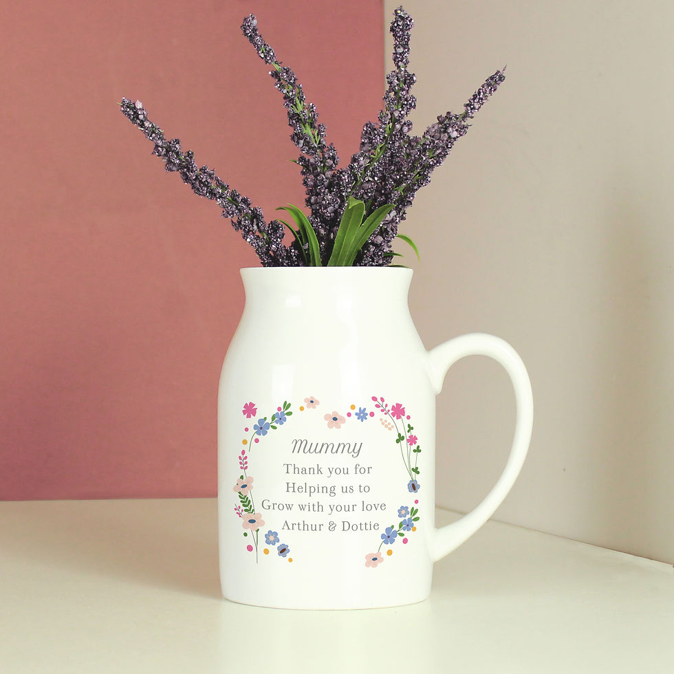 Thumbnail: Personalised Floral Flower Jug Vase