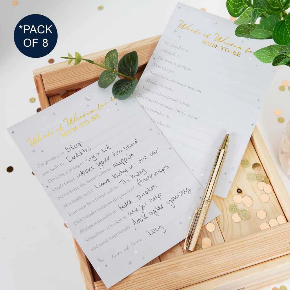 Bambino Baby Shower - Pack of 8 Words of Wisdom Advice Cards