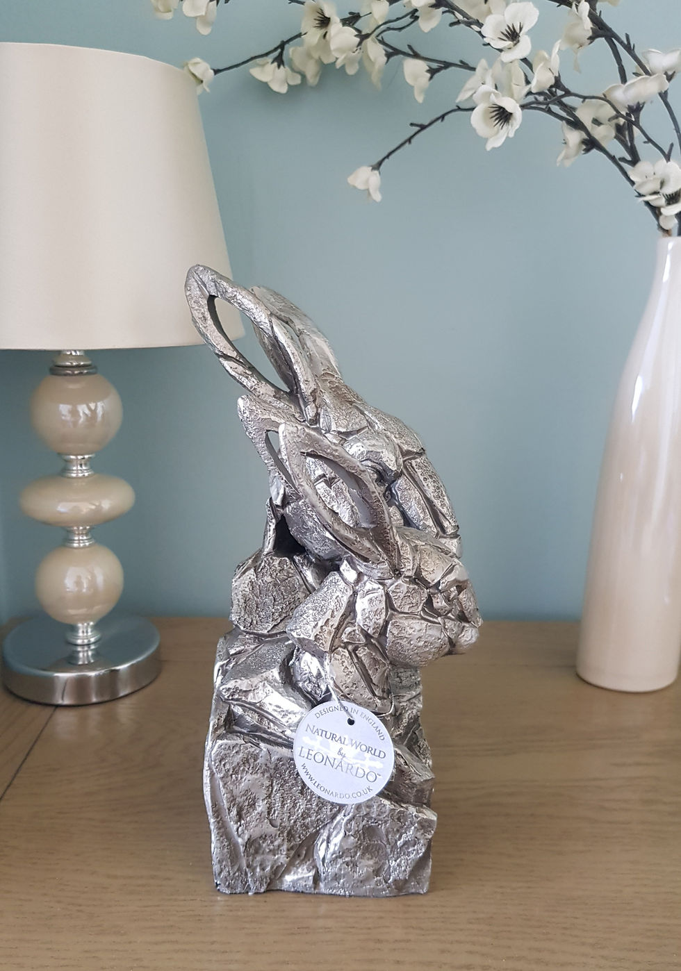Thumbnail: Natural World Distressed Silver Double Hare Bust Ornament